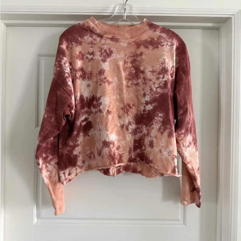 We The Free Orange and Brown Tie-Dye Long Sleeve Top - Picture 4 of 7